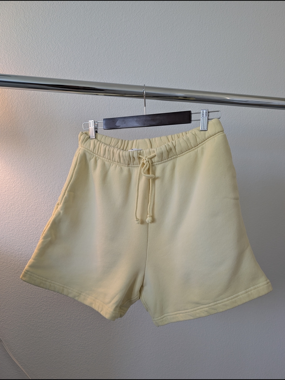 Women's Drawstring Athletic Shorts - Pale Yellow